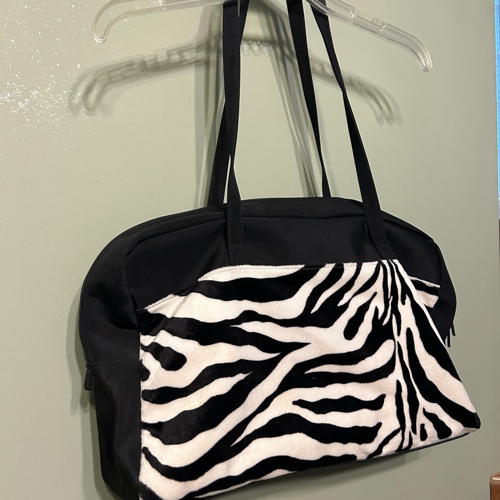 Lancome Black and White Zebra Tote